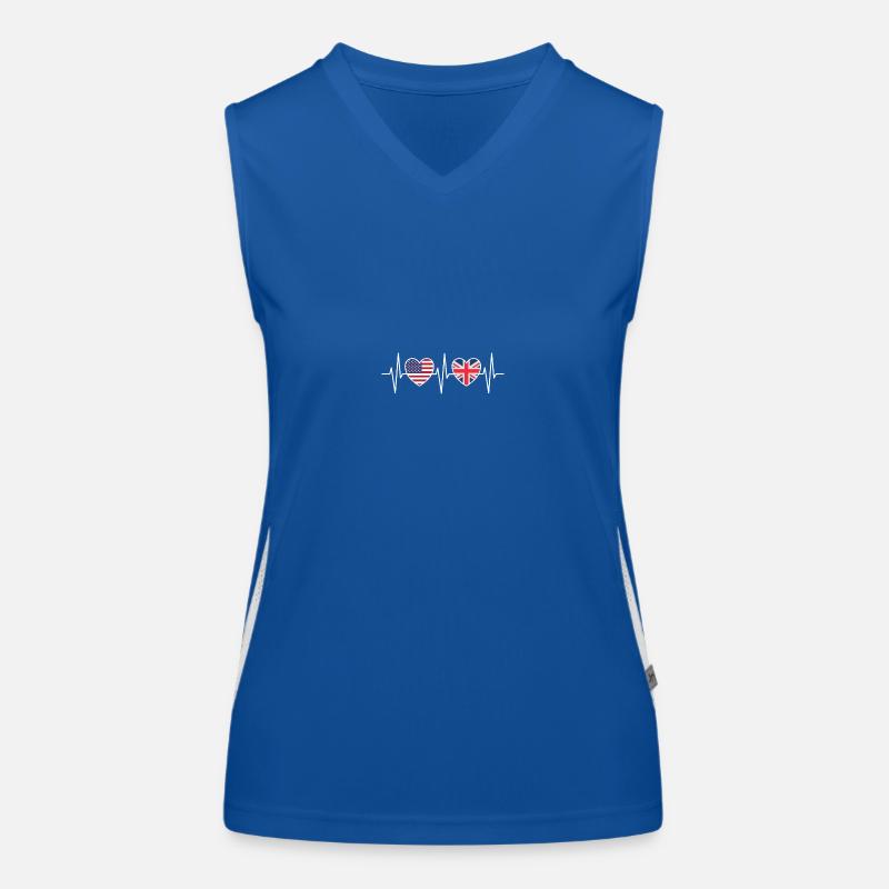 USA and Great Britain British Flag Flags Women's Functional Contrast Tank Top