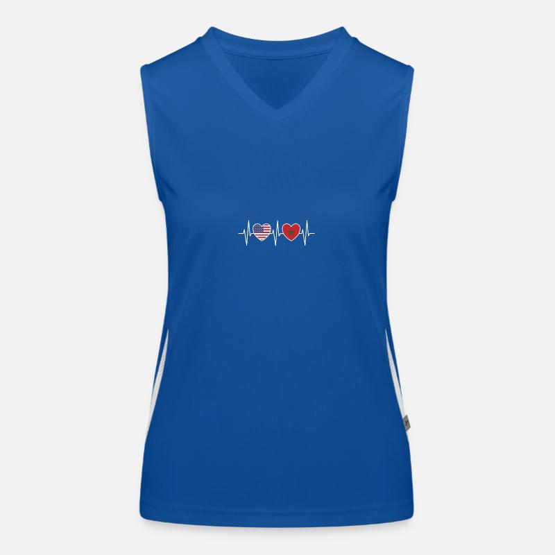 USA and Morocco Moroccan flag flags Women's Functional Contrast Tank Top