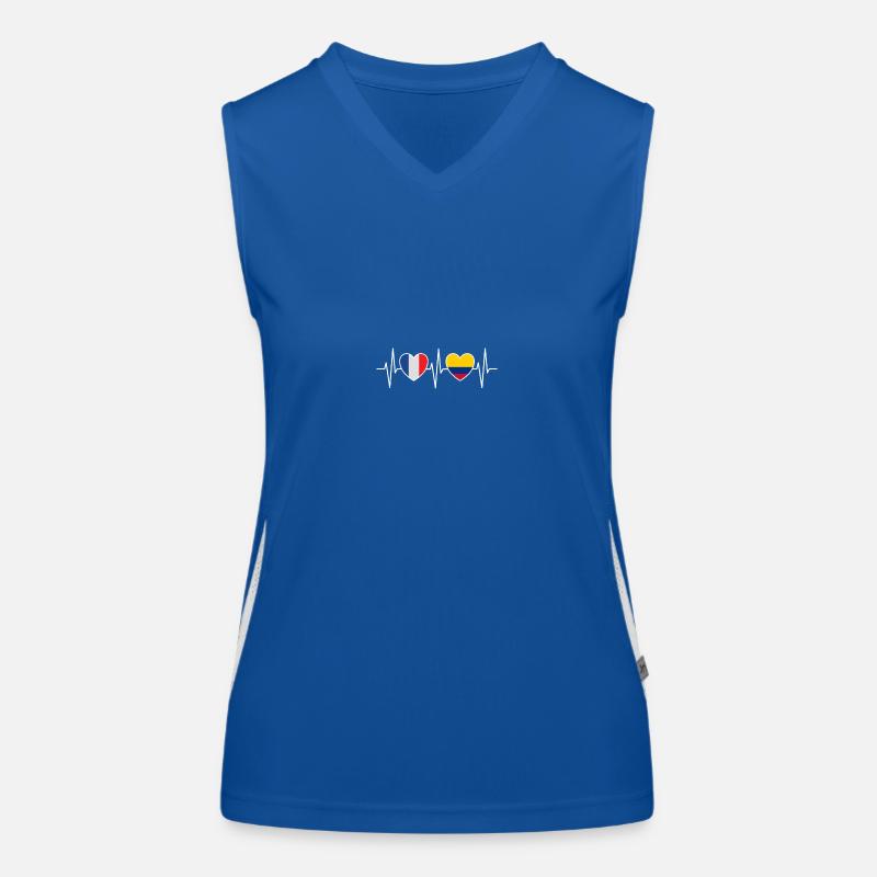 France et Colombie Drapeau colombien Débardeur respirant contrasté Femme