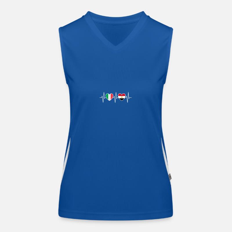 Italie et Egypte Drapeau égyptien Drapeaux Débardeur respirant contrasté Femme