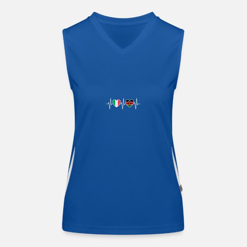 Italy and Kenya Kenyan flag flags Women's Functional Contrast Tank Top