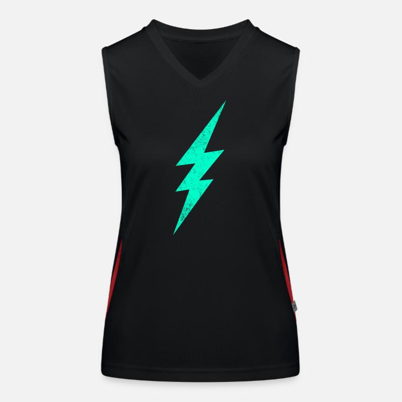 Elektrische Blitz Grafik auf Trendigem H Interieur Funktionelles Kontrast-Tank Top für Frauen