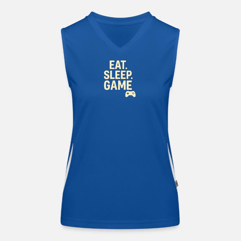 Eat Sleep Game Controller Funktionelles Kontrast-Tank Top für Frauen