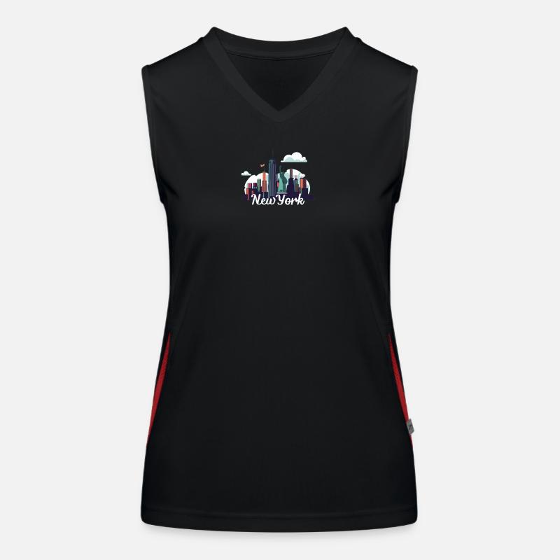 New York Skyline Splash - Women's Functional Contrast Tank Top - black/red