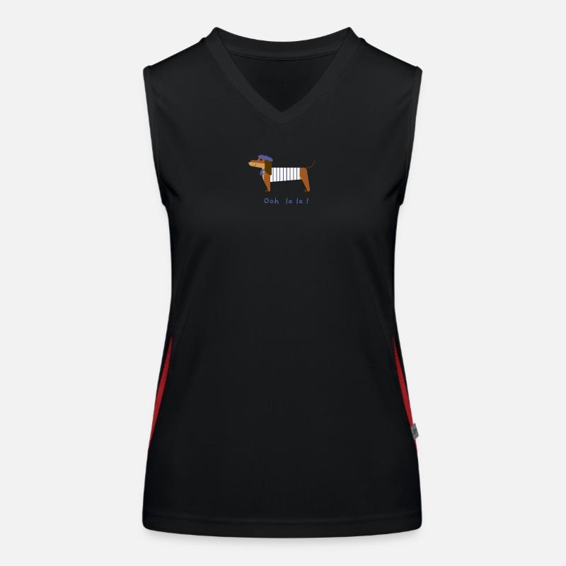 Dackel Ooh la la Funktionelles Kontrast-Tank Top für Frauen