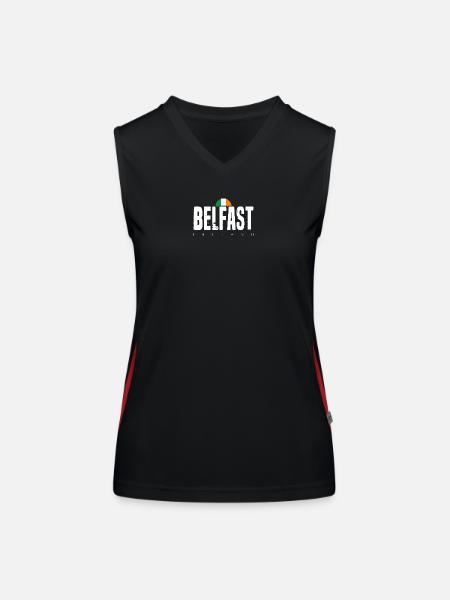 Belfast - Débardeur respirant contrasté Femme - noir/rouge - Devant