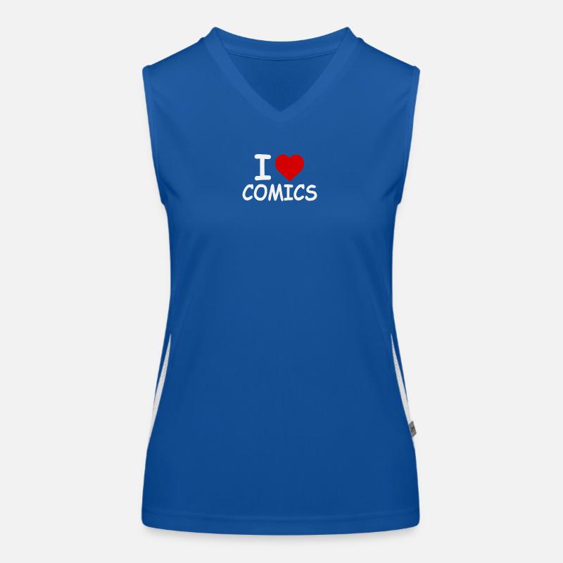 I Love Comics - Retro Bold Funktionelles Kontrast-Tank Top für Frauen