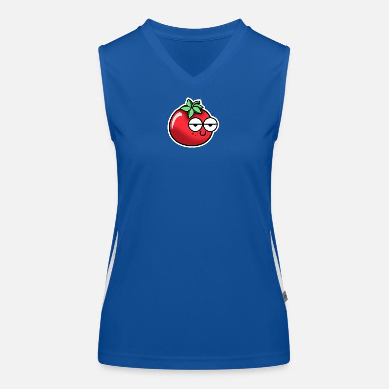 Tomate mit Gesicht Funktionelles Kontrast-Tank Top für Frauen