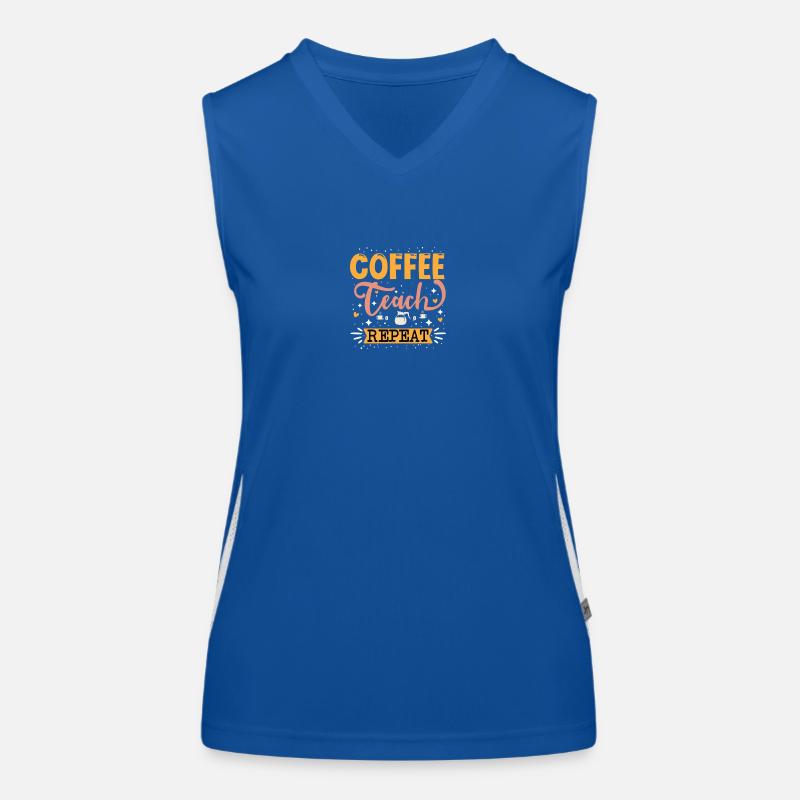 Kaffee lehren wiederholen Funktionelles Kontrast-Tank Top für Frauen