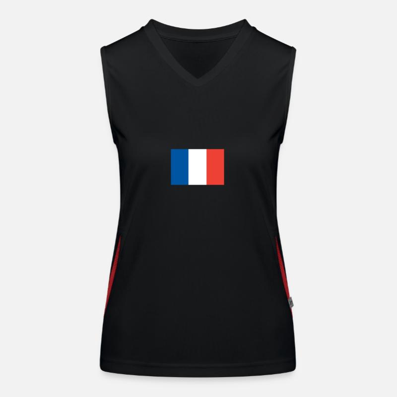 Frankreich, Flagge Funktionelles Kontrast-Tank Top für Frauen