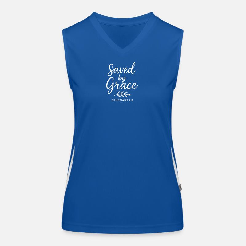 Saved by Grace Ephesian Scripture Women's Functional Contrast Tank Top