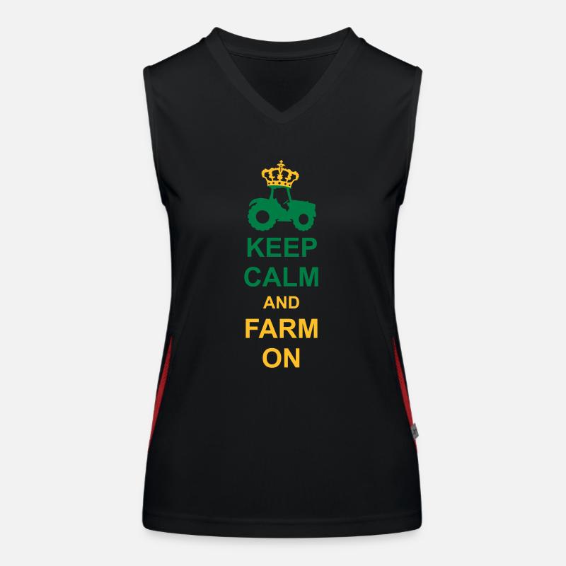 Keep Calm Farm Funktionelles Kontrast-Tank Top für Frauen