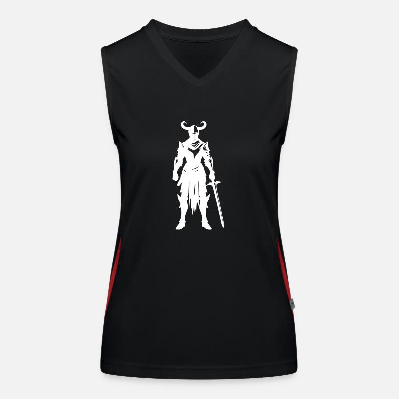 Fighting Knight with Sword Women's Functional Contrast Tank Top