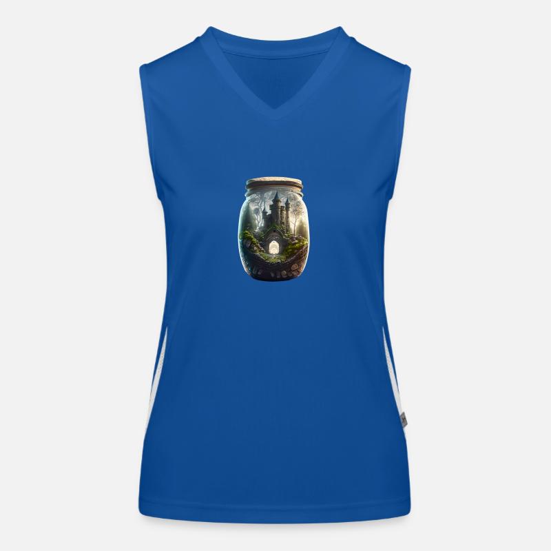 Un château dans un verre Débardeur respirant contrasté Femme