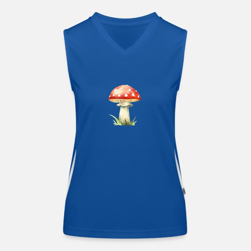 Red mushroom toadstool Women's Functional Contrast Tank Top