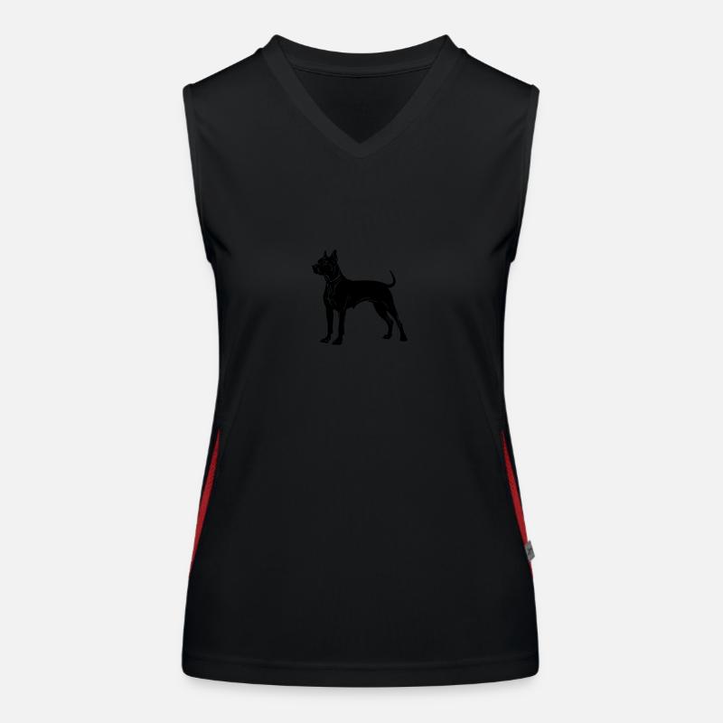 Pit Terrier Dog Icon Women's Functional Contrast Tank Top
