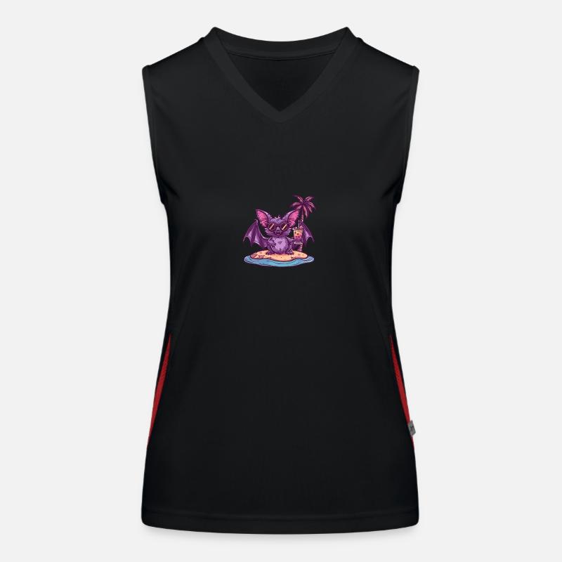Fledermaus Sommer Strand Comic Funktionelles Kontrast-Tank Top für Frauen