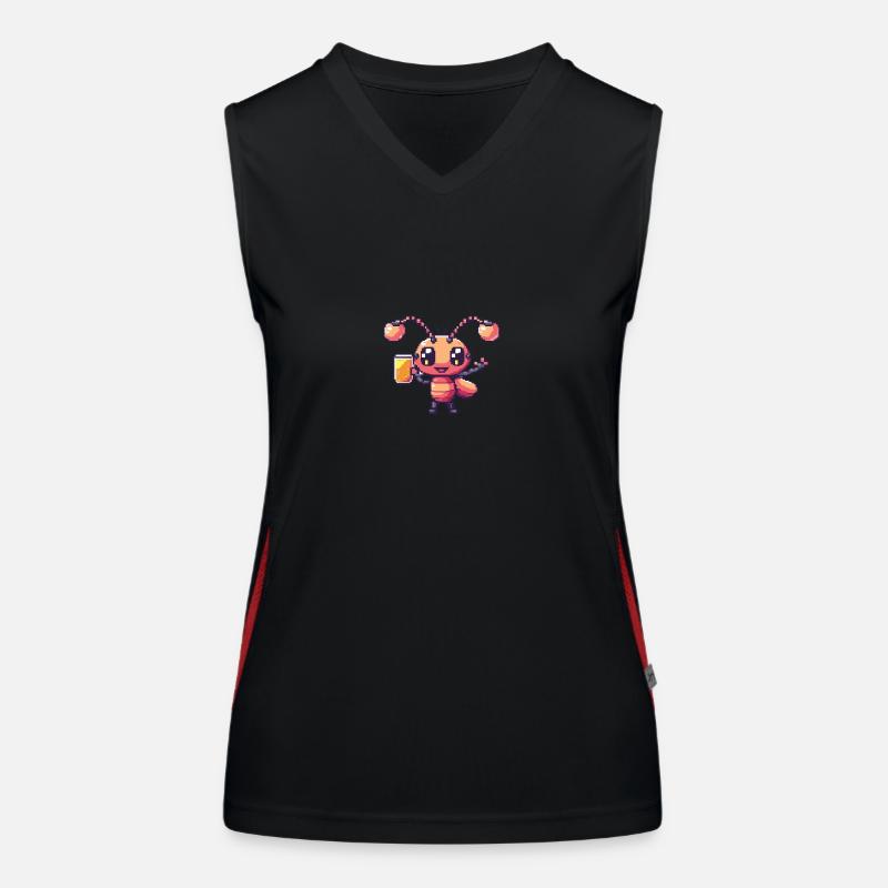 Ant Beer Pixel Women's Functional Contrast Tank Top