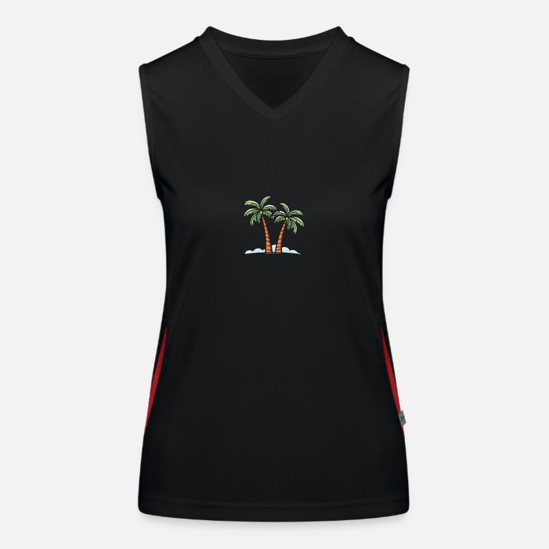 Palmen Insel Urlaub Funktionelles Kontrast-Tank Top für Frauen