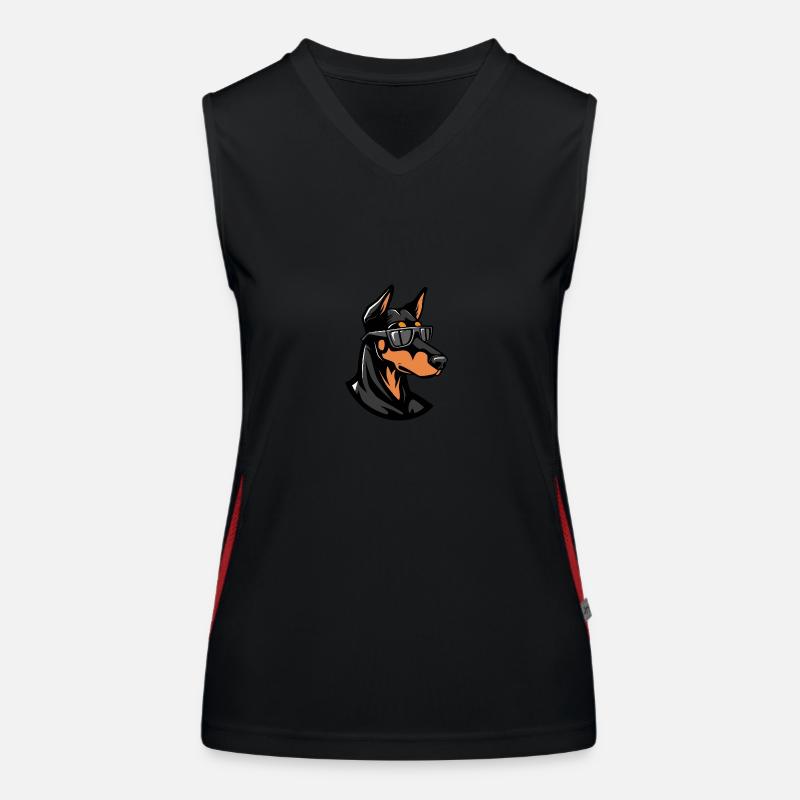Dobermann Hund Cool Tier Funktionelles Kontrast-Tank Top für Frauen