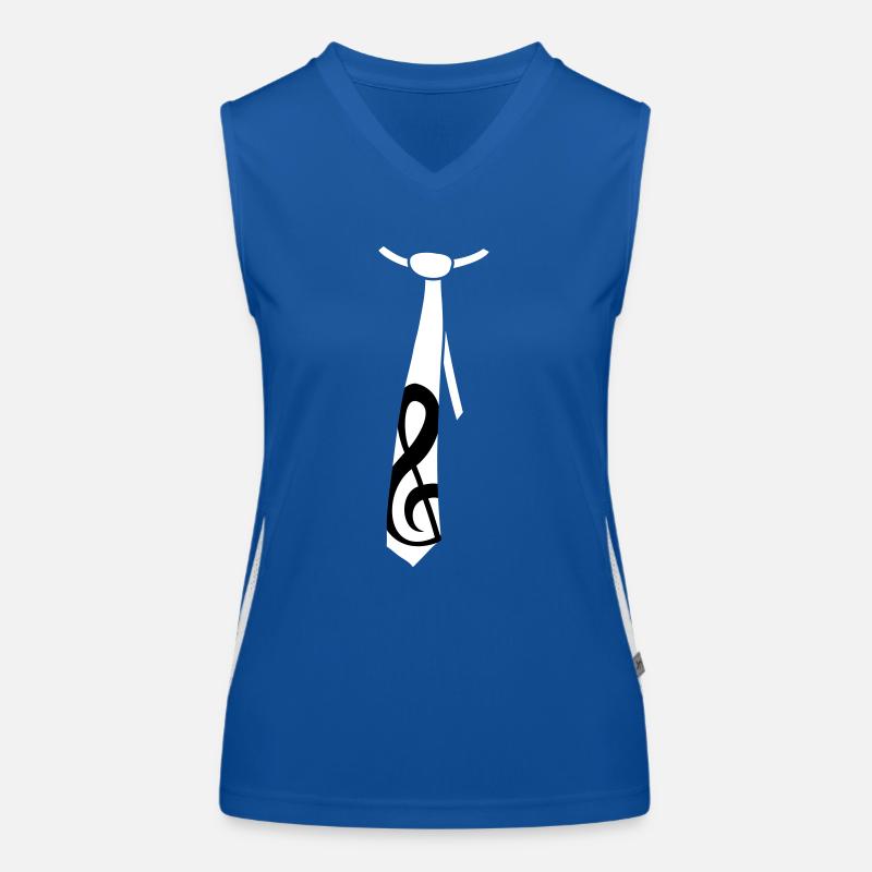 Clef de musique note cravate style occasion Débardeur respirant contrasté Femme