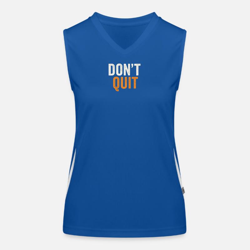 Dont Quit Bold Distressed Typography Women's Functional Contrast Tank Top