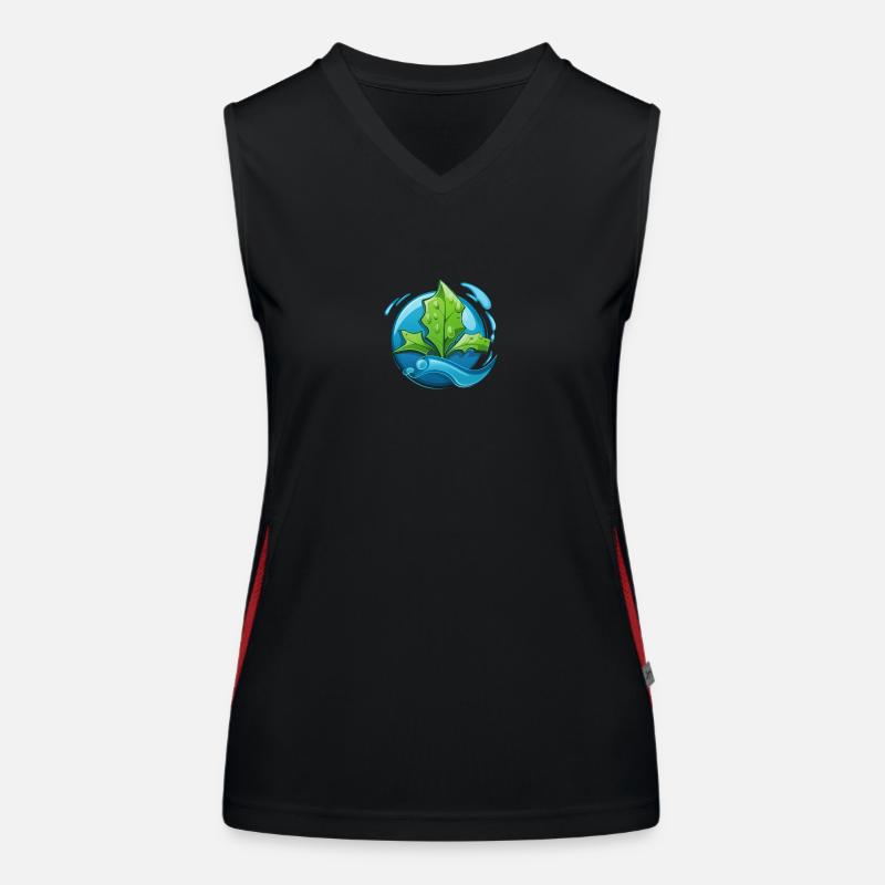 Eco: Water & Leaf - Women's Functional Contrast Tank Top - black/red