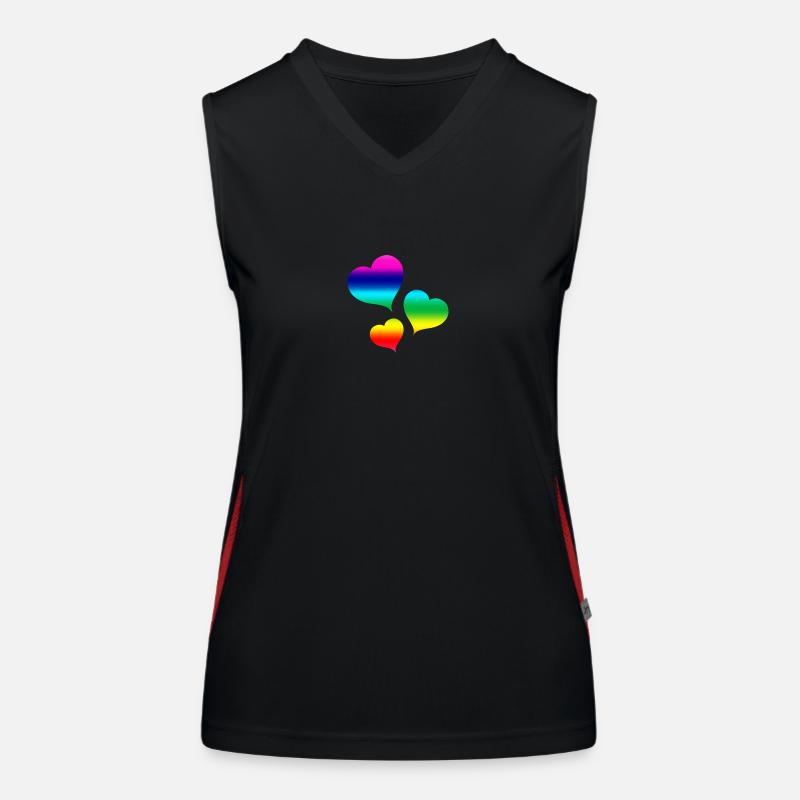 Colorful hearts Women's Functional Contrast Tank Top