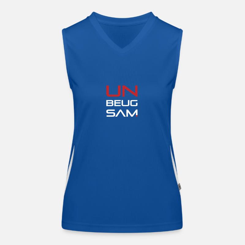 UNBEUGSAM weiß-rot Funktionelles Kontrast-Tank Top für Frauen