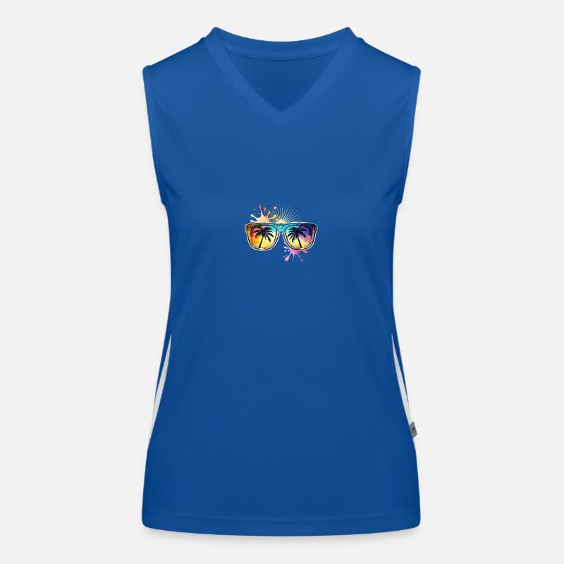 Sonnenbrille Palmen Urlaub Funktionelles Kontrast-Tank Top für Frauen