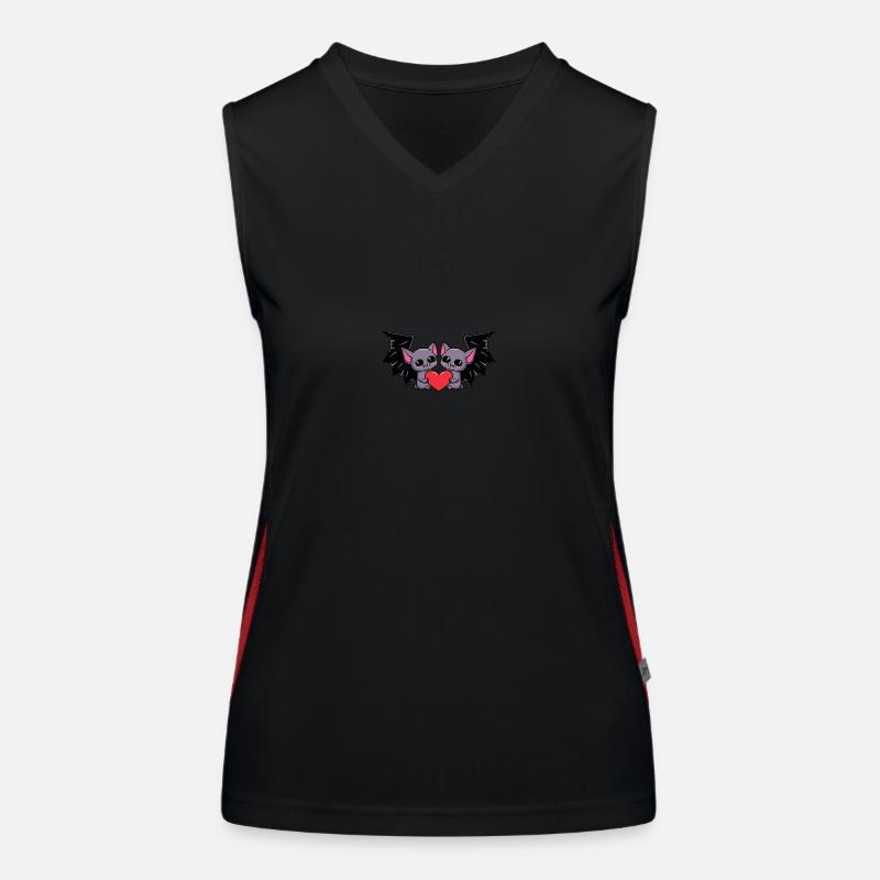 Fledermaus Paar Valentinstag Funktionelles Kontrast-Tank Top für Frauen