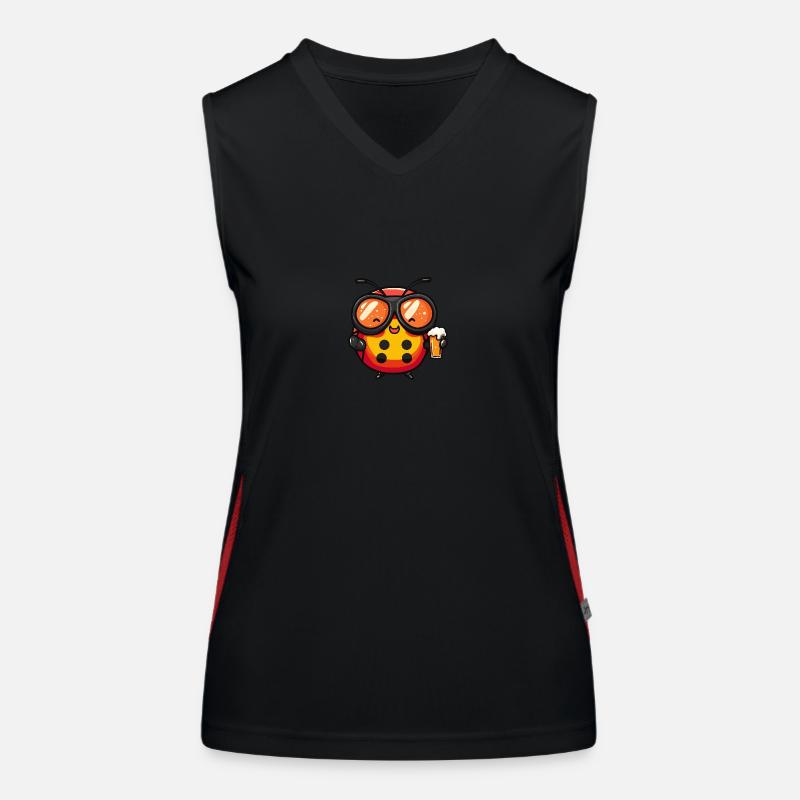 Marienkäfer Apres Ski Bier Comic Funktionelles Kontrast-Tank Top für Frauen