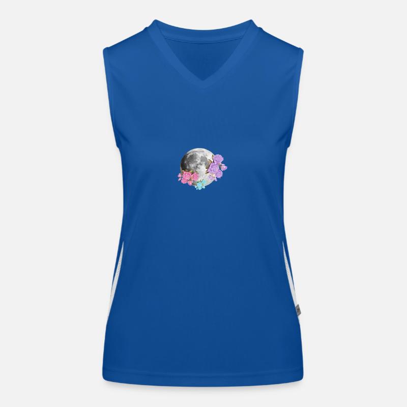 Mond Blumen Ästhetisch Funktionelles Kontrast-Tank Top für Frauen