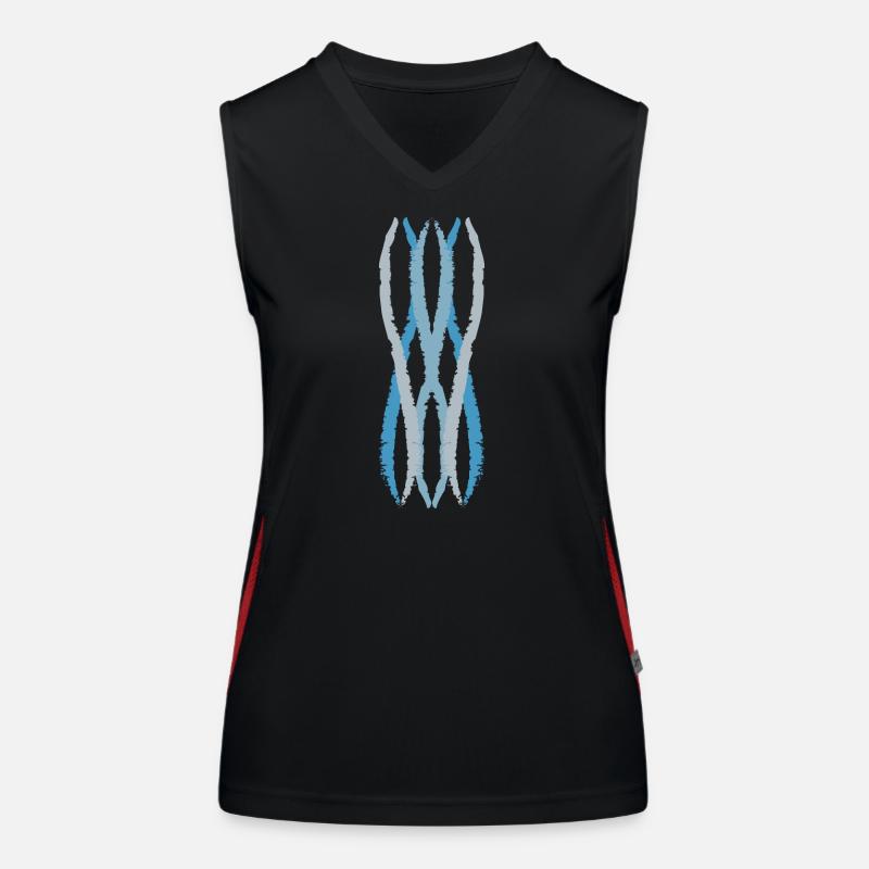 wave Art | blue-grey Funktionelles Kontrast-Tank Top für Frauen