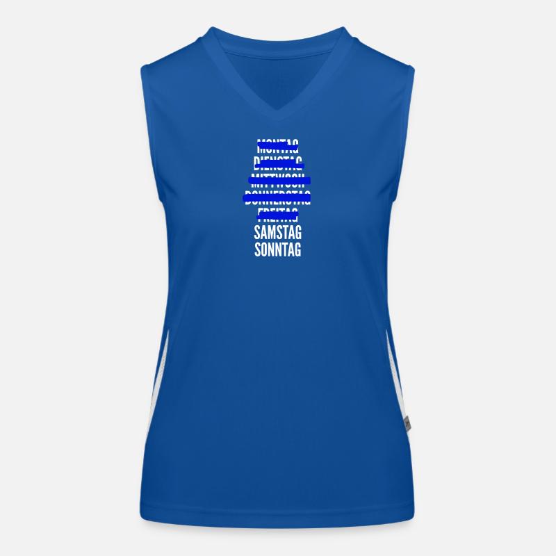 Wochentage Blaublock-Print Funktionelles Kontrast-Tank Top für Frauen