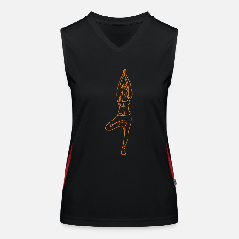 2 Yoga Vrikshasana or the Tree | 6th Gold-Ruby Flame Women's Functional Contrast Tank Top