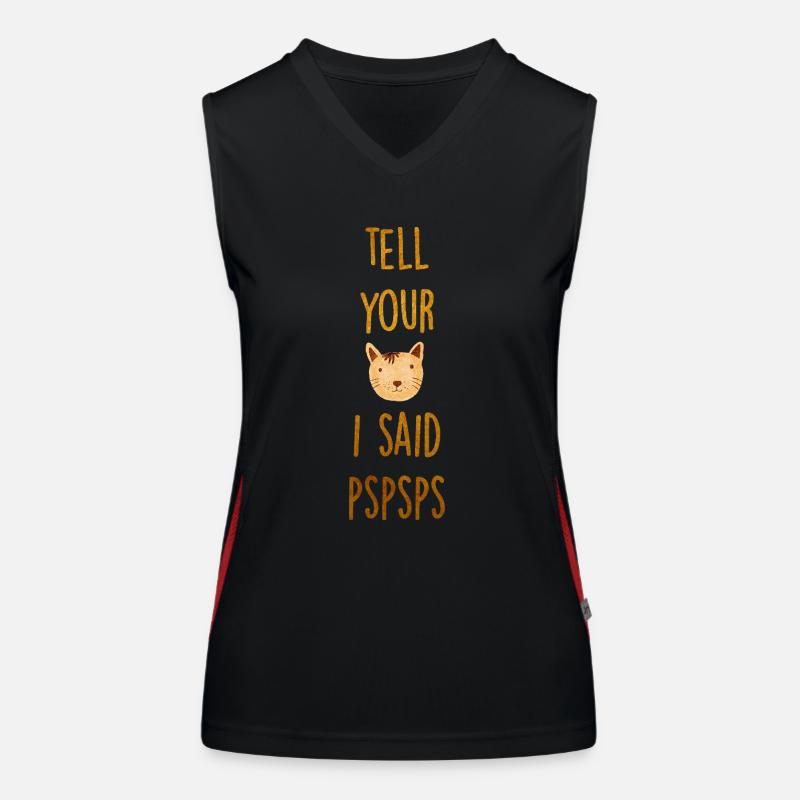 Cat Whisper PSPSPS Gold Lettering Women's Functional Contrast Tank Top