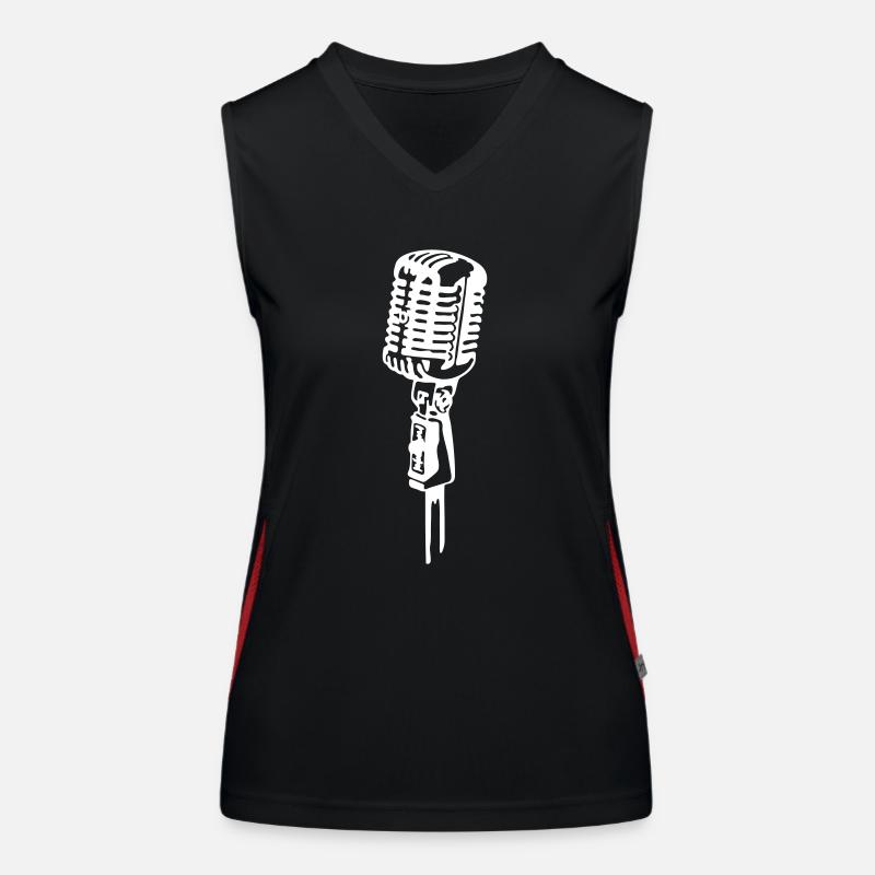 Retro Mikrofon Funktionelles Kontrast-Tank Top für Frauen