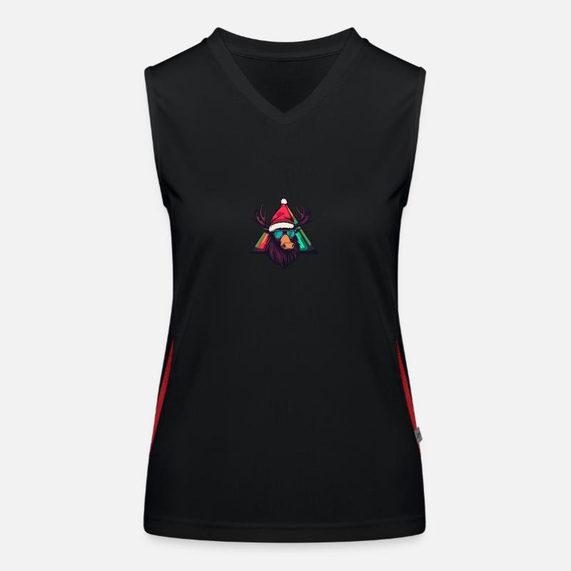 Elch Weihnachten Cool Funktionelles Kontrast-Tank Top für Frauen