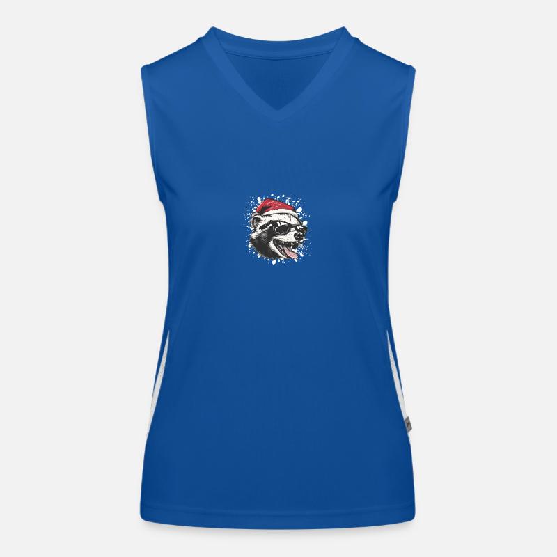 Skunk Christmas Funny Women's Functional Contrast Tank Top