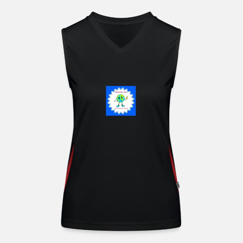 Gibt die Welt ein Lächeln Funktionelles Kontrast-Tank Top für Frauen
