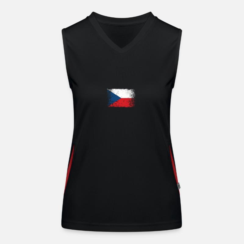 République tchèque Drapeau tchèque Vintage Débardeur respirant contrasté Femme