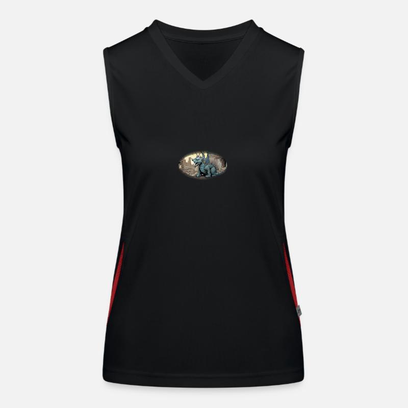 Müll Drache Funktionelles Kontrast-Tank Top für Frauen