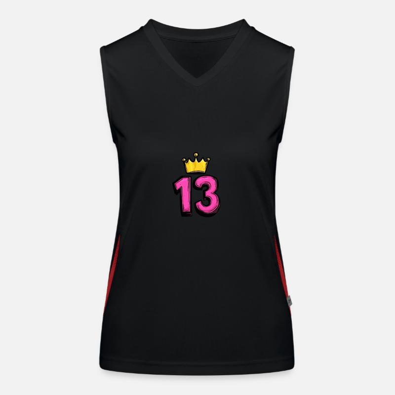 Couronne de maillot à 13 chiffres Débardeur respirant contrasté Femme
