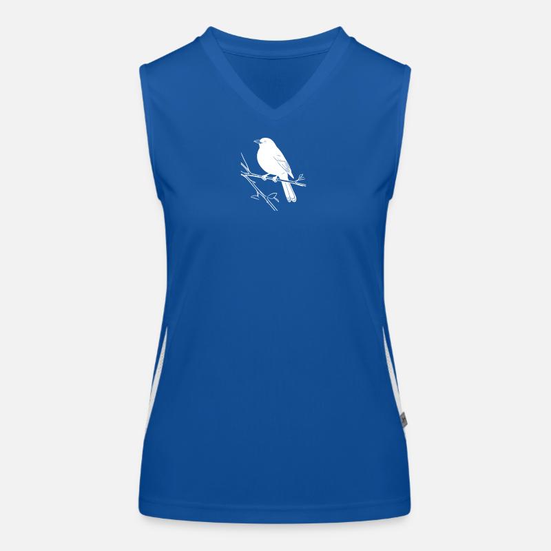 Silhouette d’oiseau sur une branche Débardeur respirant contrasté Femme
