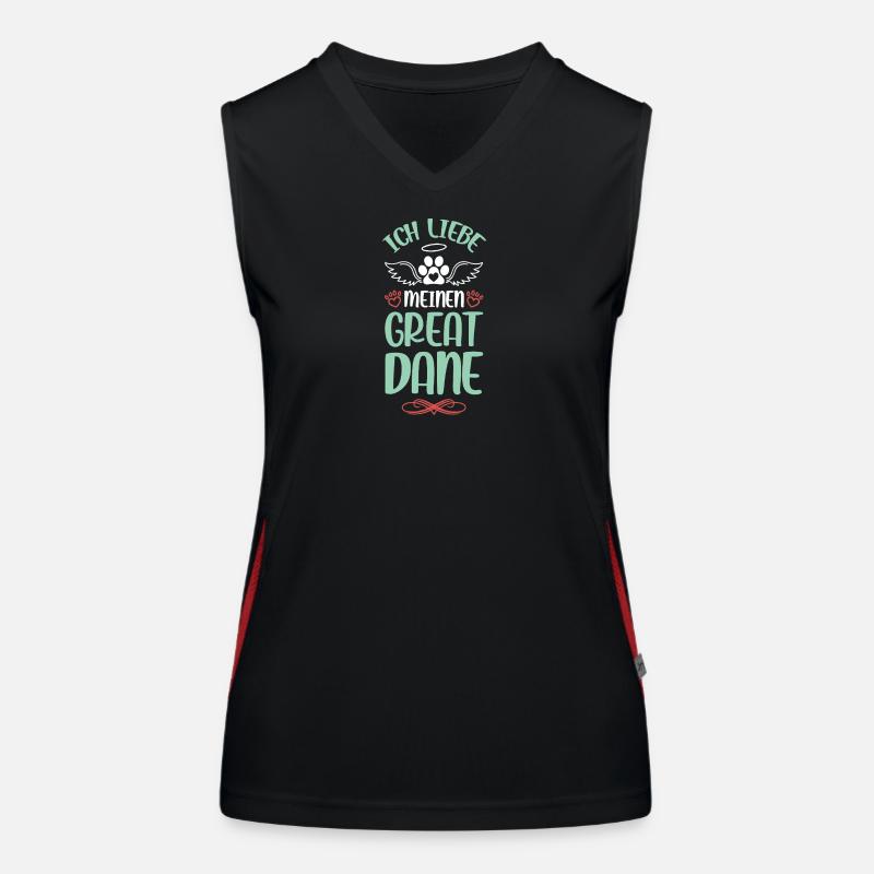 Ich liebe meinen Great Dane Funktionelles Kontrast-Tank Top für Frauen