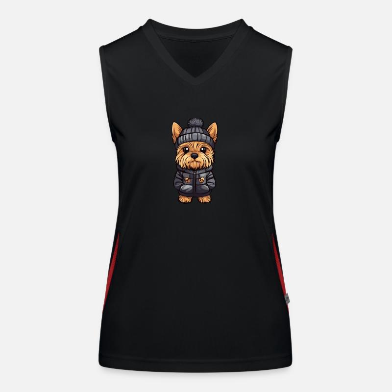 Yorkshire Terrier Hund Stylisch Funktionelles Kontrast-Tank Top für Frauen