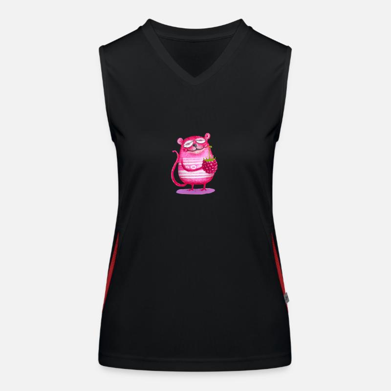 Raspberry cat Women's Functional Contrast Tank Top