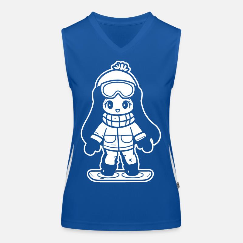 Snowboarder Mädchen Funktionelles Kontrast-Tank Top für Frauen
