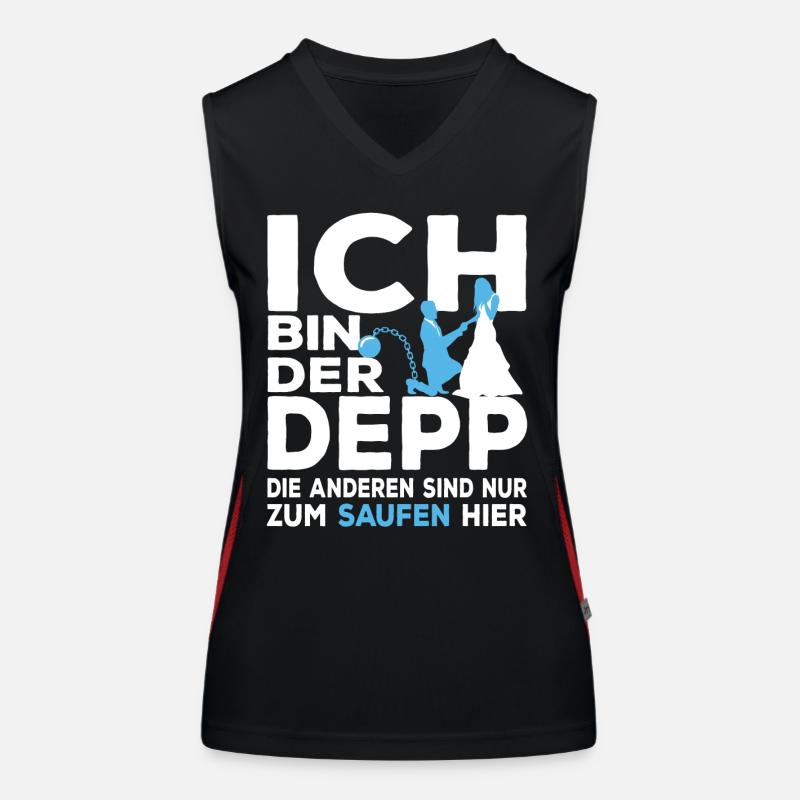 Lustiger JGA Junggesellenabschied Ich Bin Der Depp Funktionelles Kontrast-Tank Top für Frauen